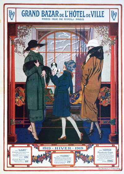 Propaganda para o Grande Bazar da Prefeitura, inverno de 1919 de French School
