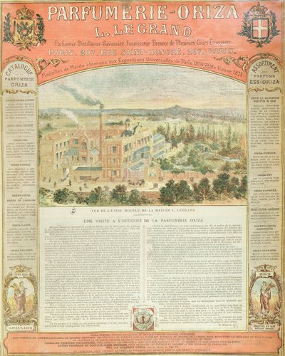 Anúncio para o Parfumerie Oriza L. Legrand, c.1884 de French School