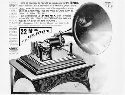 Anúncio para o fonógrafo, c.1905 de French School