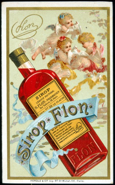 Cartão publicitário para "Syrup Flon". sd. Século XIX. de French School