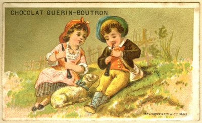 Cromolitografia publicitária dos chocolates Guérin Boutron (cromolitografia) de French School