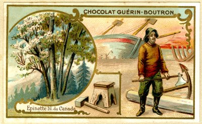 Cromolitografia publicitária de chocolates Guérin Boutron (cromolitografia) de French School