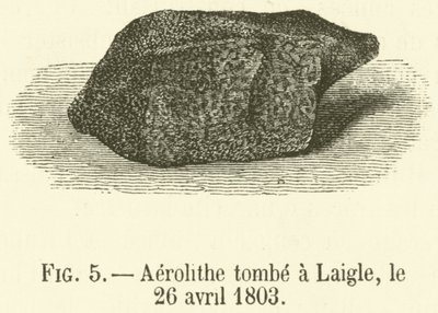 Aerolithe cai em Laigle, 26 de Abril de 1803 (gravura) de French School