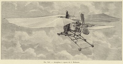 Avião a vapor de J Hofmann (gravura) de French School