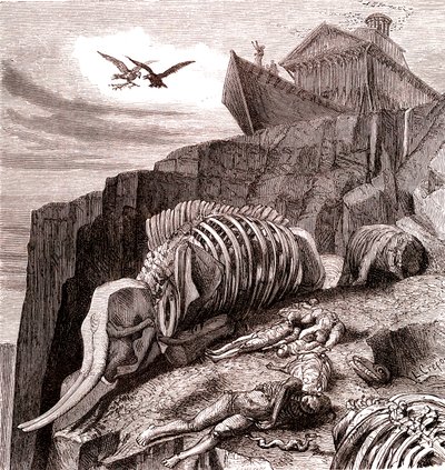 Depois do dilúvio (Bíblia). 1866 (gravura) de French School