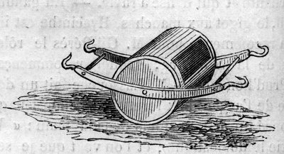Máquina agrícola: uma porta de distribuição de fertilizantes apresentada no concurso agrícola de Paris, em 1860. Gravura no "Le Monde Illustré" n°172 de 28 de Julho de 1860. de French School