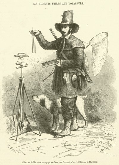 Albert de la Marmora em viagem (gravura) de French School