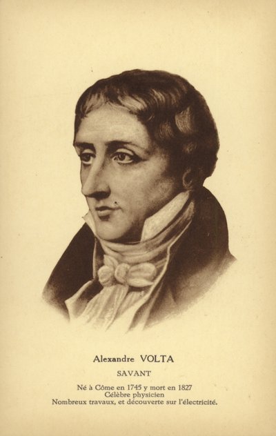 Alessandro Volta (1745-1827), físico italiano (litografia) de French School