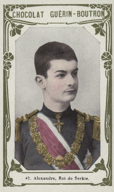 Alexandre, rei da Sérvia (foto colorida) de French School
