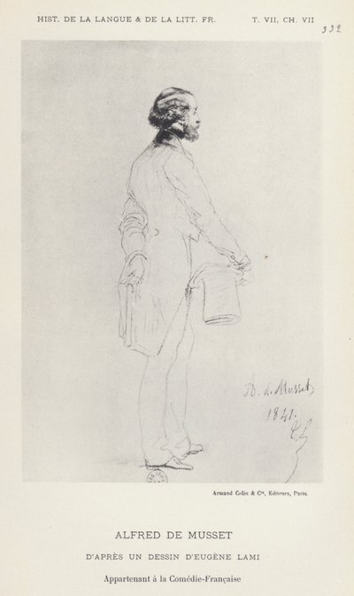 Alfred De Musset (litografia) de French School