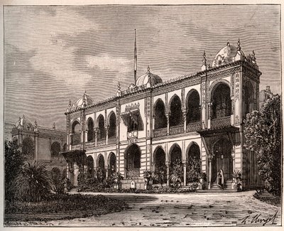 Argel - Palácio do Governador em Mustapha - gravura em "La France illustree: geographie, histoire, administration statistique" de V.A. Malt-Brown. 1884 de French School