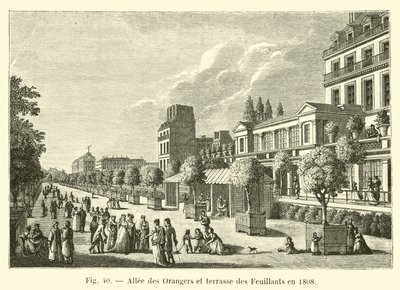 Allee des Orangers e Terrasse des Feuillants em 1808 de French School