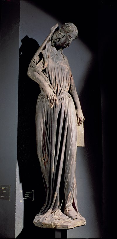 Figura alegórica da Sinagoga, do portal do transepto sul da catedral, c.1230 (ver também 177966) de French School