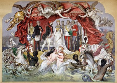 Alegoria da inauguração do Canal de Suez em 17/11/1869 de French School