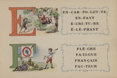 Alfabeto de Fosfatinas Falieres (cor litho) de French School