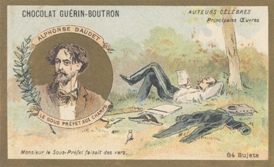 Alphonse Daudet (1840-1897), escritor e dramaturgo francês, autor de "Le sous-prefet aux champs", balada em prosa (1866) de French School