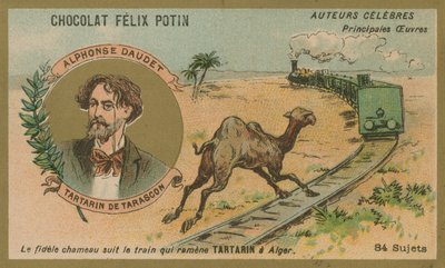 Alphonse Daudet e uma cena de Tartarin de Tarascon de French School