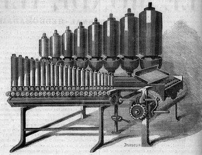 Órgão a vapor americano. Gravura em "Le Monde Illustré" n°146 de 28 de Janeiro de 1860. de French School