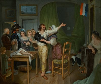 A devoção de um amputado à pátria (óleo sobre tela) de French School