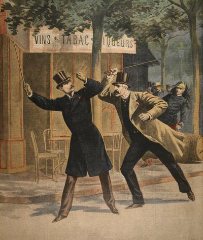 Um incidente entre Esterhazy e Picquart, ilustração do Le Petit Journal: Supplement illustre, 17 de julho de 1898 de French School