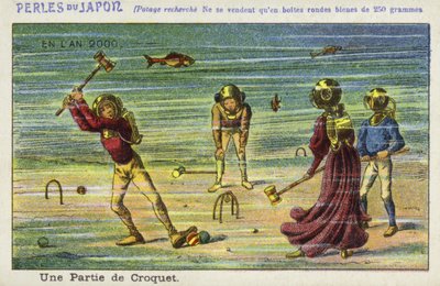 Um jogo subaquático de croquet no ano 2000 de French School