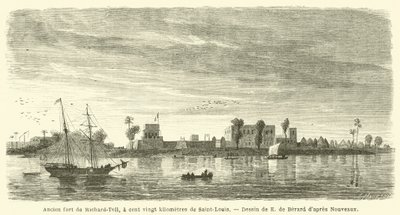 Antigo forte de Richard-Toll, a cento e vinte quilómetros de Saint-Louis (gravura) de French School