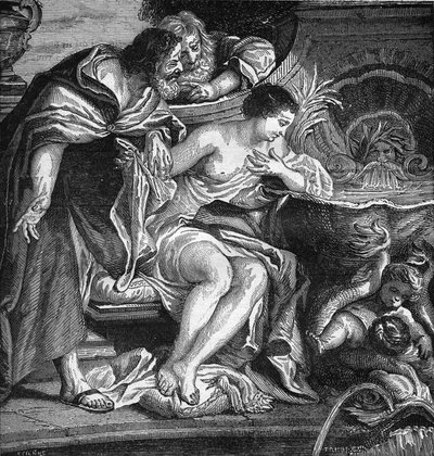 Antigo Egipto: Cheops imaginava prostituir a sua filha para pagar a construção das Pirâmides (procuring). Gravação em "A história da prostituição e do deboche entre todos os povos do mundo desde a antiguidade até os dias de hoje" pelo Dr. Th. -F. D de French School