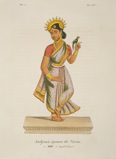 Andjana, esposa de Vayu gravada por C. de Motte (1785-1836) de French School