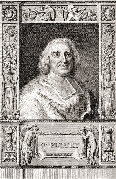 André-Hercule de Fleury, bispo de Fréjus, 1653 1743. Cardeal francês e ministro-chefe de Luís XV. Das horas livres publicadas 1908. de French School
