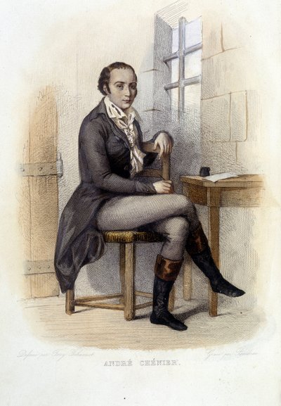 Andre Chenier (1762-1794), poeta francês, a la Concierge - em "Le Plutarque francais", Ed. Mennechet de French School