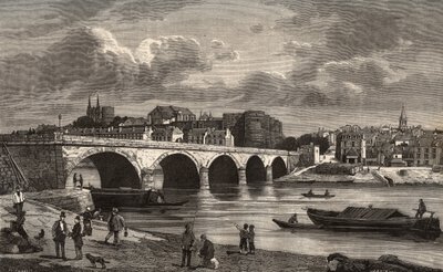 Angers - Maine-et-Loire na região Pays de la Loire - gravura em "France illustree: geography, history, statistical administration" de V.-A. Malt-Brown. 1884 de French School