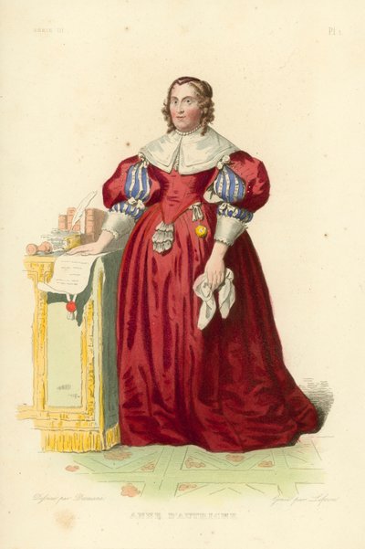 Ana da Áustria (gravura a cores) de French School