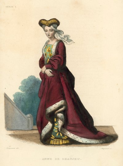 Anne de Beaujeu (gravura a cores) de French School