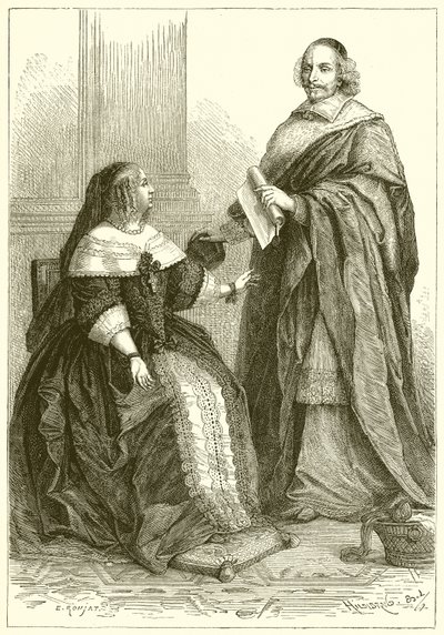Anne da Áustria e o cardeal Mazarin de French School