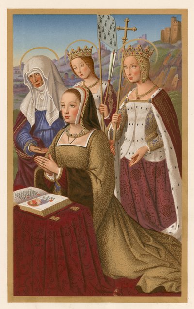 Ana da Bretanha em oração de French School