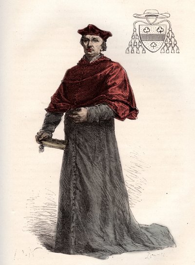 Antoine Duprat, cardeal legat francais (1463-1535) - Cardeal Antoine Duprat (1463-1535) - gravura de "L