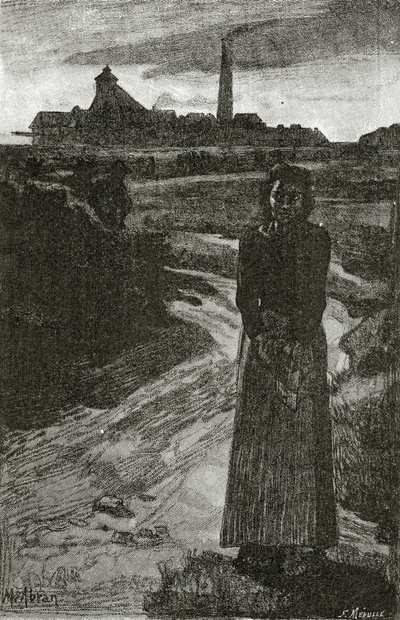 Anzin, do século XIX (gravura bw) de French School