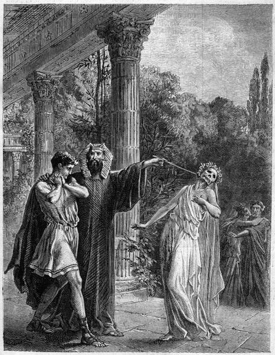 Apolônio para Corinto. Em "Histoire de la magic du Monde supernaturel et de la Fatalite a travers les temps et les peuples", Furne Jouvet et Cie editeurs (1869). de French School