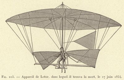 O aparelho de Letur, no qual morreu em 27 de junho de 1854 (gravura) de French School