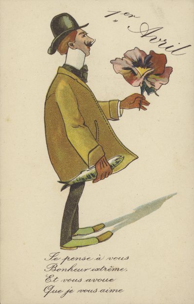 Dia da Mentira de Abril (cor litho) de French School