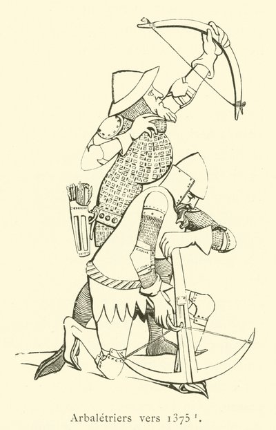 Crossbowmen circa 1375 (gravura) de French School