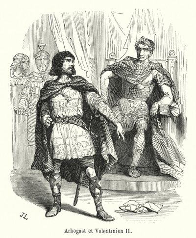 Arbogast e Valentinian II (gravura) de French School