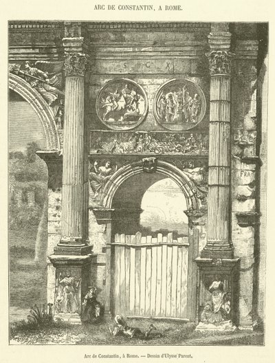 Arco de Constantino, uma Roma (gravura) de French School