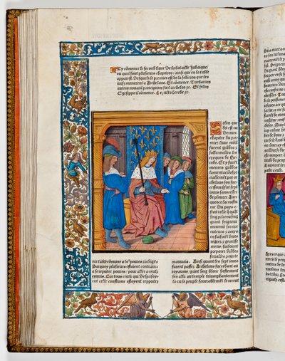 Arquelau no trono após a morte de seu pai Herodes, o Grande, 4 AC (impressão colorida à mão) de French School