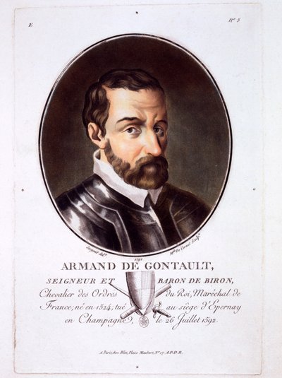 Armand de Gontaut, de Retratos de grandes homens, mulheres ilustres e temas memoráveis da França, publicou 1787-92 de French School