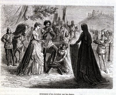 Armar um cavaleiro por senhoras no século XI - in "Histoire de France" de Martin de French School