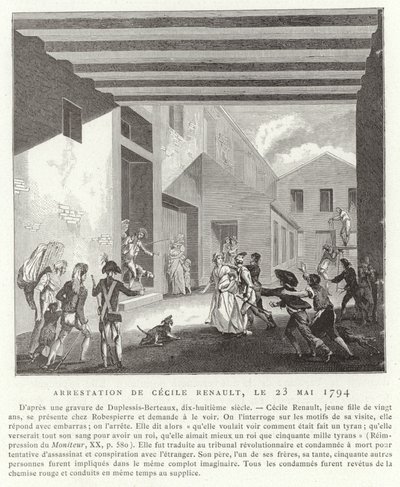 Detenção de Cecile Renault, Paris, 23 de maio de 1794 de French School