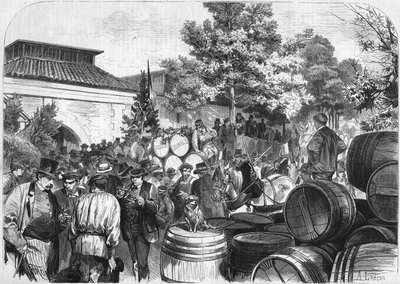 Chegaram ao armazém da Bercy os primeiros barris de vinho doce. Paris de French School