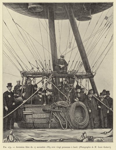 Ascensão livre de 17 de Novembro de 1889 com vinte pessoas a bordo de French School