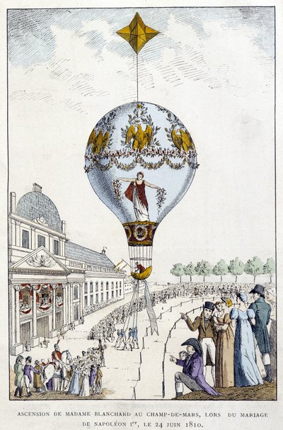 Ascensão de Madame de Blanchard a Champs-de-Mars, no casamento de Napoleão, 1 de Junho 24 de French School